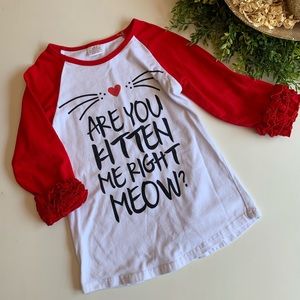Girls Cat Top — Size 5/6